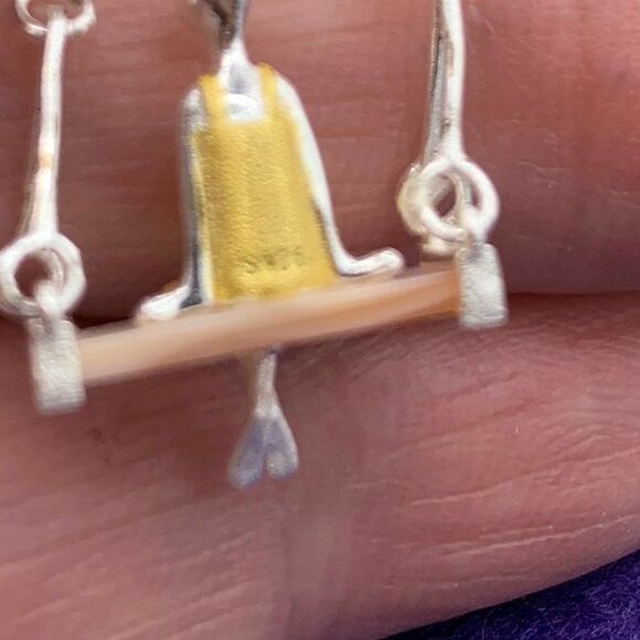 Pendant & chain, solid sterling 925 silver, real gold accent, hand made, 11 in. - Picture 8 of 16